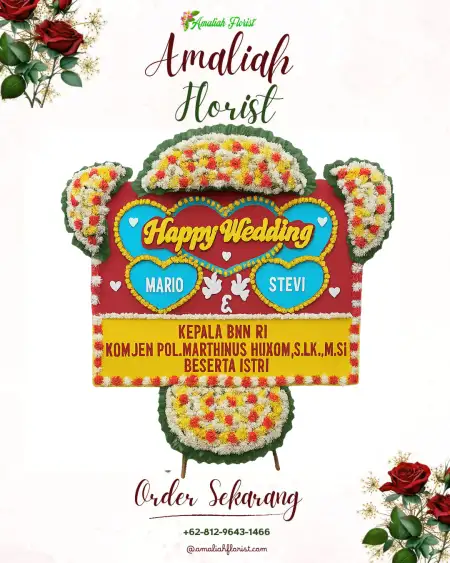 Papan Bunga Pernikahan Conto
